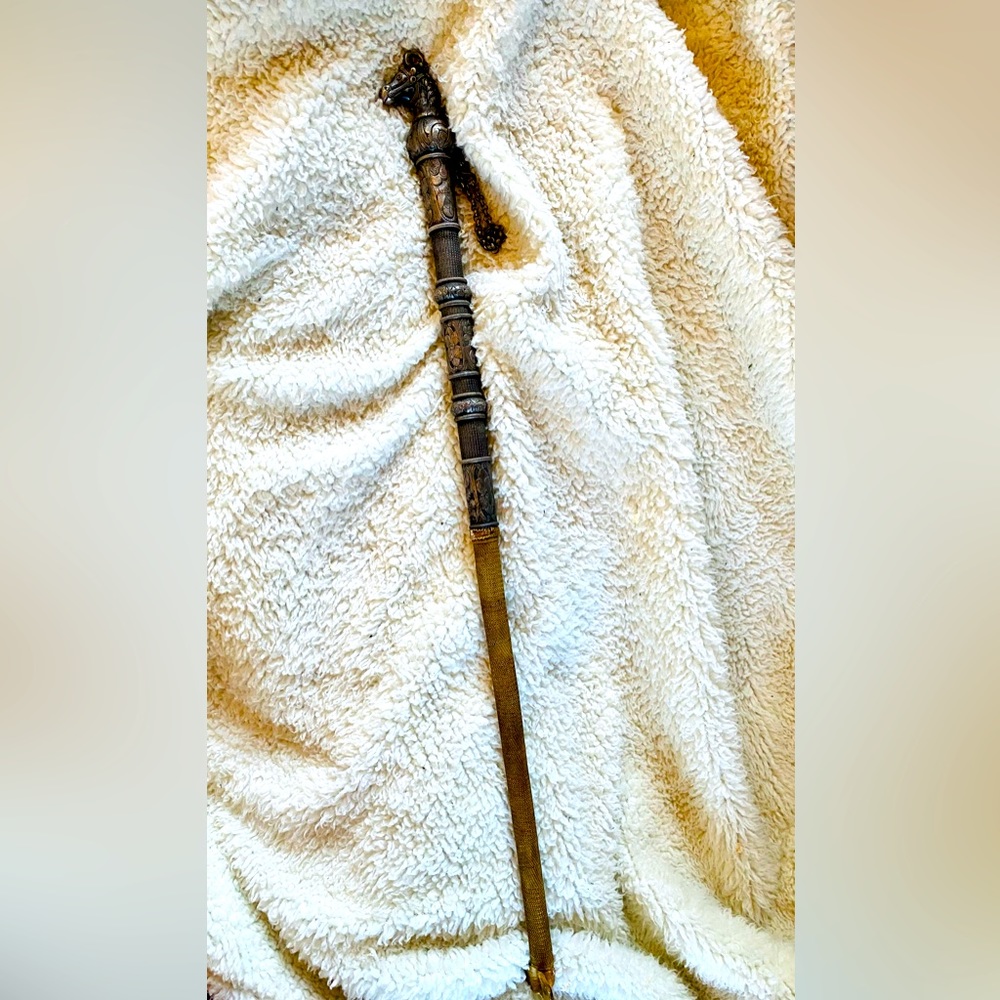 Antique RARE FIND Victorian Silver Handmade Decorative Equestrian Riding Crop